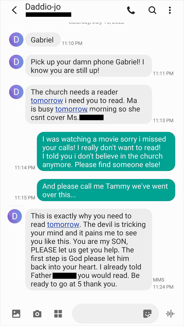 My Dad Volunteered Me To Read At Church At 6 AM. He Also Refuses To Use My New Name