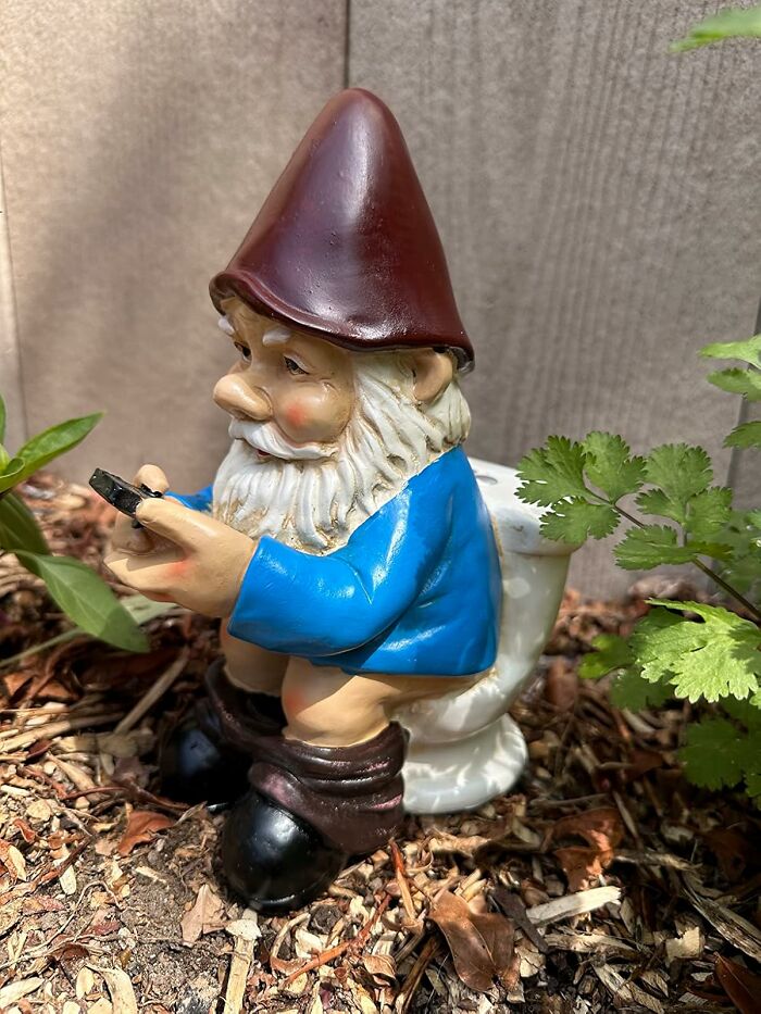 This Cody The Garden Gnome Is The Cheeky Reminder That Even Gnomes Need Their "Me Time" (And A Good Scroll)