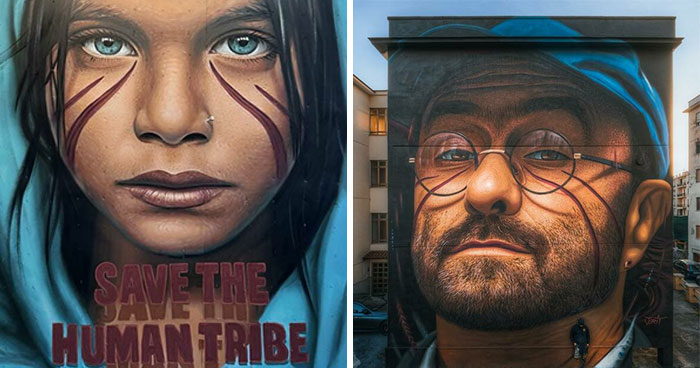 “Save The Human Tribe”: 32 Of Jorit Agoch’s Large-Scale Murals Of Famous And Everyday People