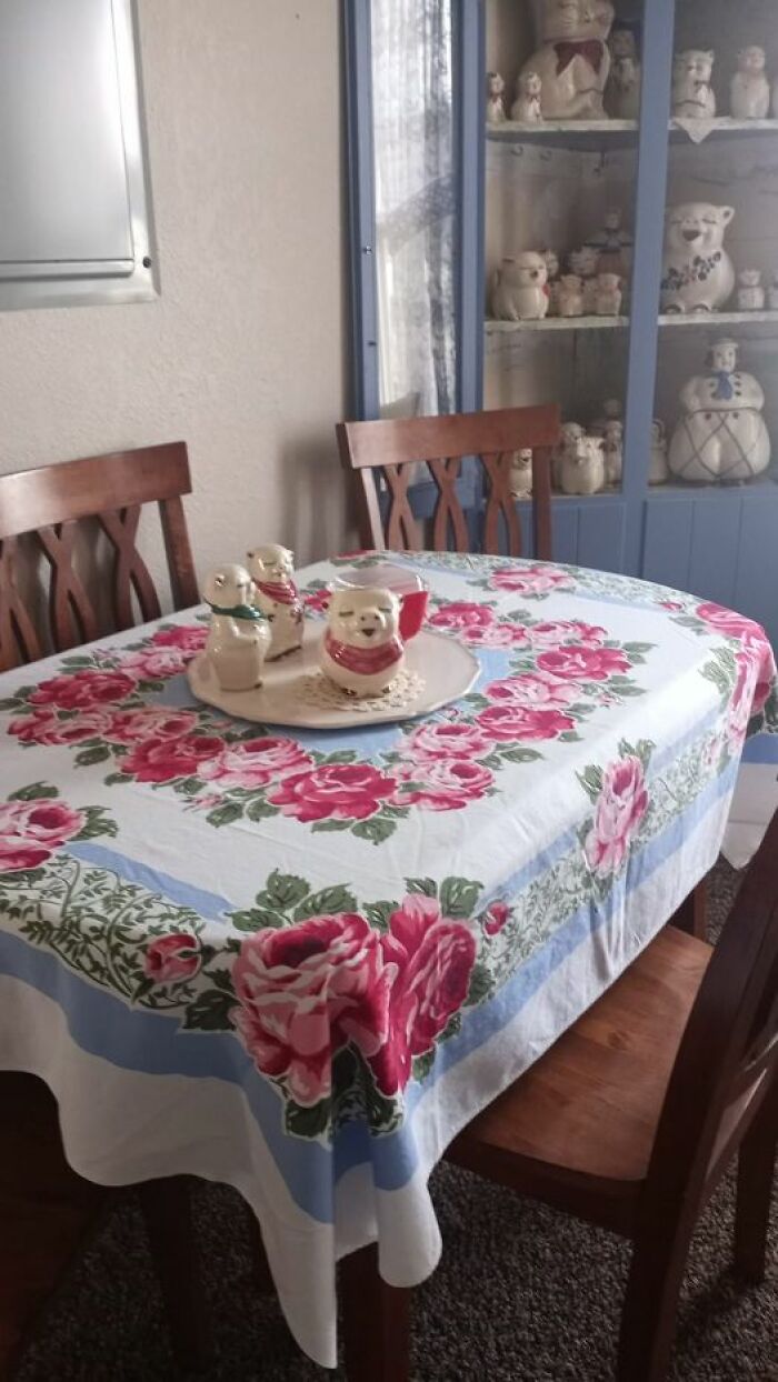 Just One Of Many Vintage Tablecloths I Have