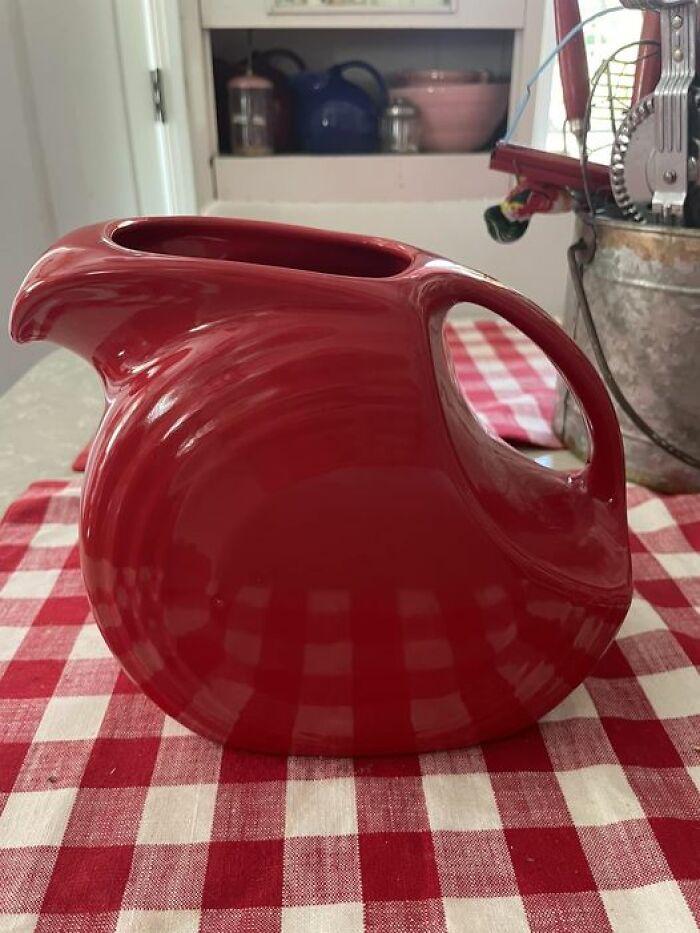 I Got This At A Yard Sale Today!! Vintage Fiesta For Only 1.00. Such A Find My Kitchen Is Red Checked