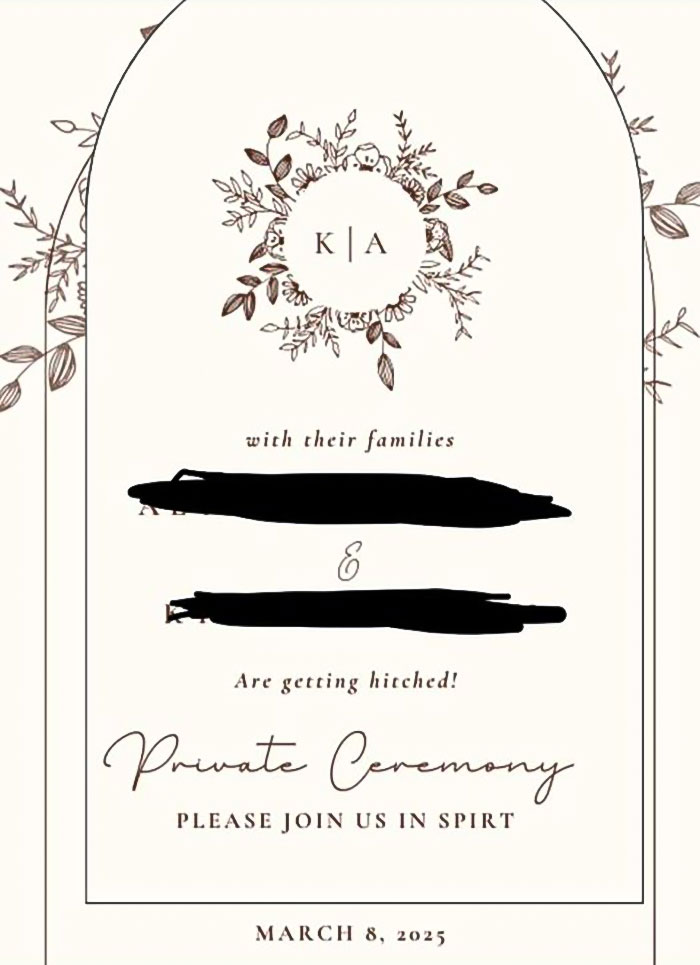 “Enjoy My Gift, Which Will Be Sent In Spirit”: Couple’s Wedding Invite Blasted As “Entitled”