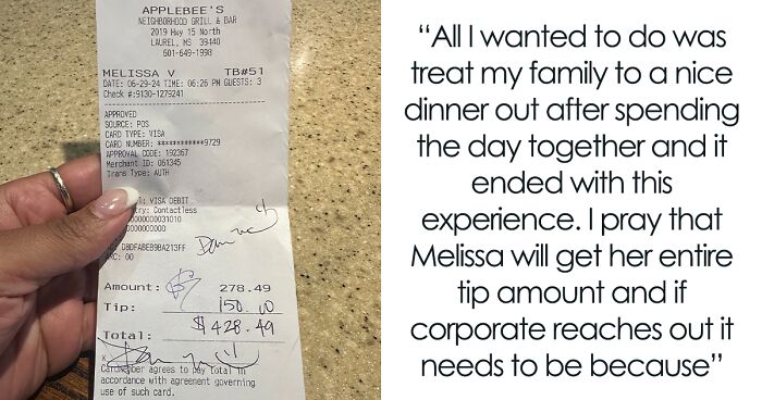 Woman Pays Applebee's Bill By Card And Tips Over 50%, Shocked When She's Made To Prove She Can Pay