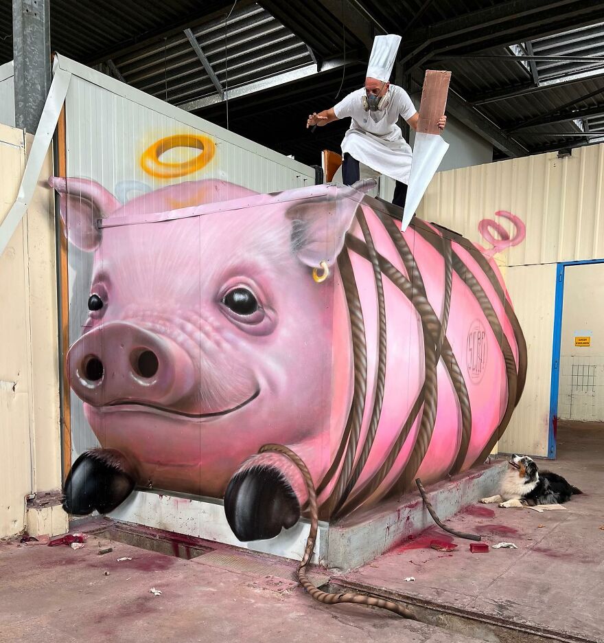 French Street Artist Paints 3D Graffiti And It’s Not For The Faint Of Heart ( New Pics)