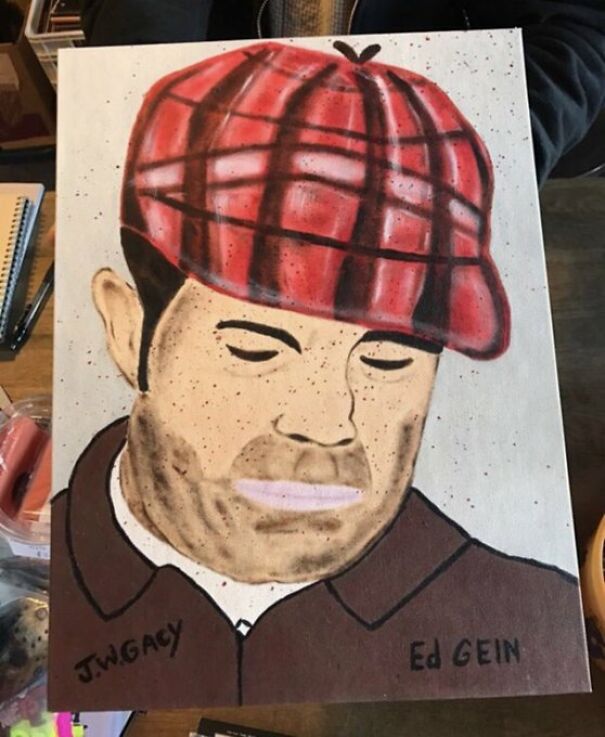 A Drawing Of Ed Gein Done By John Wayne Gacy