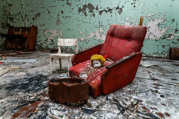 The Modern Remains Of A Kindergarten Classroom After The Chernobyl Disaster