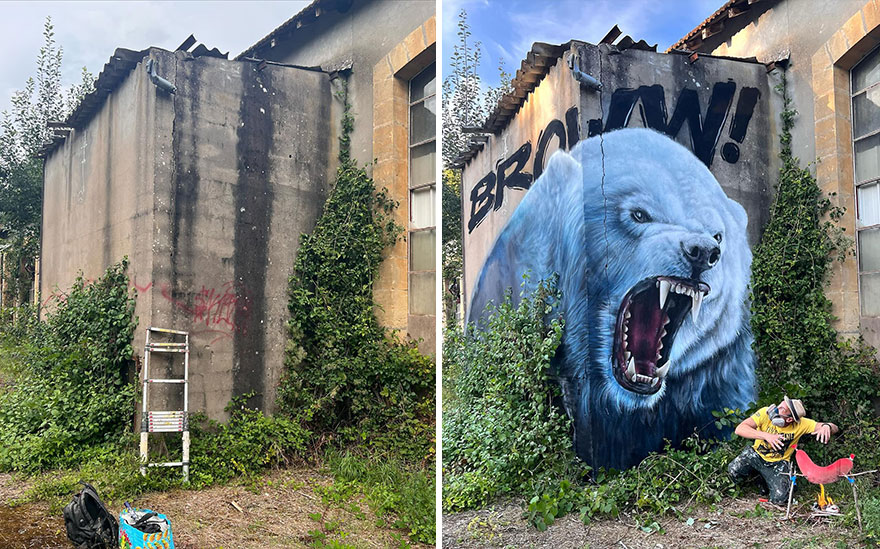 French Street Artist Paints 3D Graffiti And It’s Not For The Faint Of Heart ( New Pics)