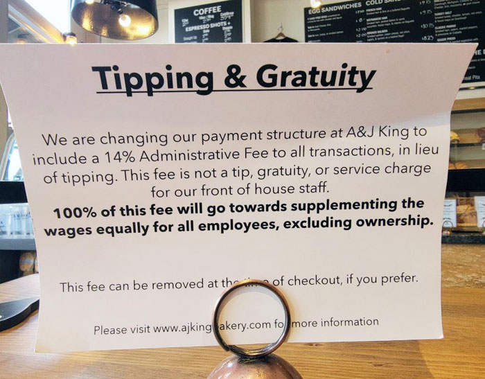 Saw This In A Coffee Shop. Their Profits Are So Important To Them That They Are Making Us Pay Extra So These Poor Workers Get A Fair Wage At Our Discretion. How Is This Legal?