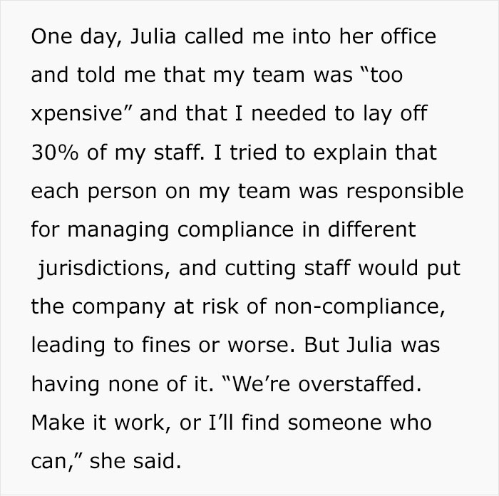 Worker Maliciously Complies With CFO’s Lay-Offs Until She Realizes She Made A Huge Mistake