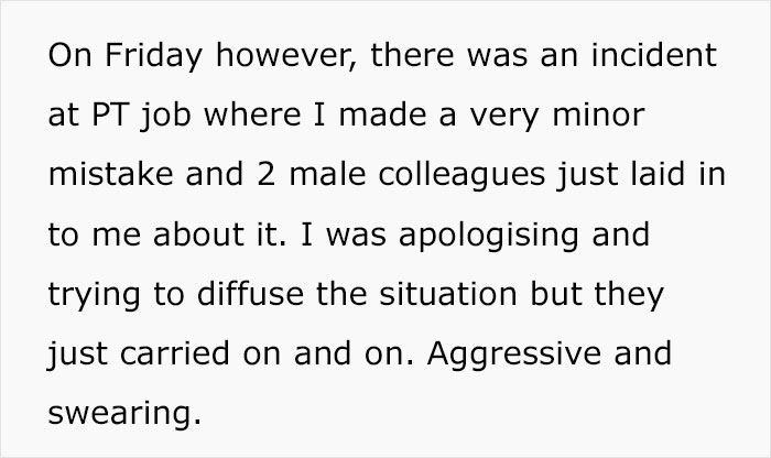 Woman Quits After Being Chewed Out By Coworkers, Partner Who Still Works There Says It Was A Mistake