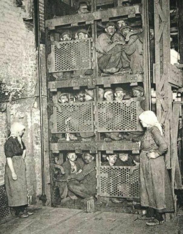 Coal Miners Returning From The Depths After A Days Work, Belgium, C. 1900