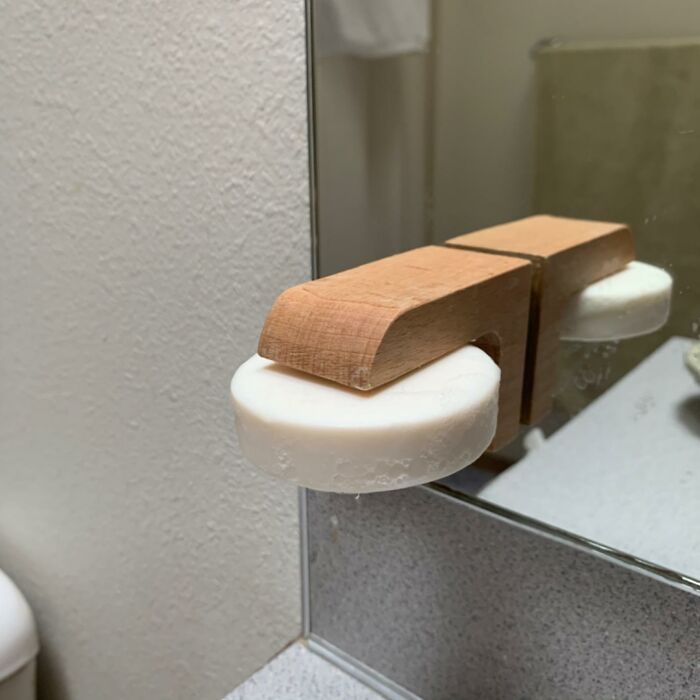 Say "Adios" To Soggy Soap And Hello To A Happy, Dry Bar With This Wood Air Dry Magnetic Soap Holder