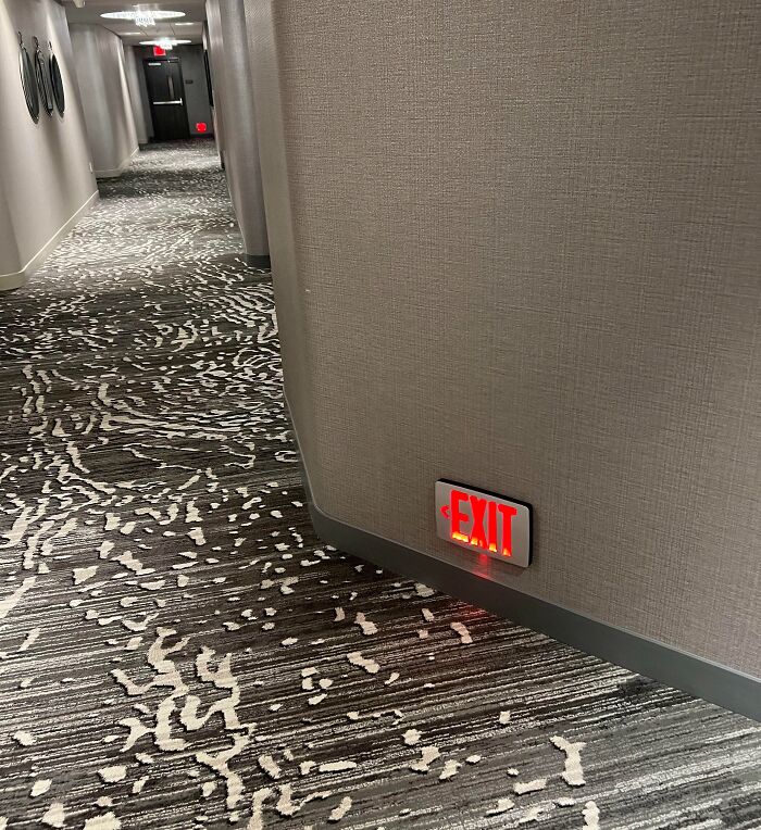 This Hotel Has More Exit Signs On The Ground Than On The Ceiling