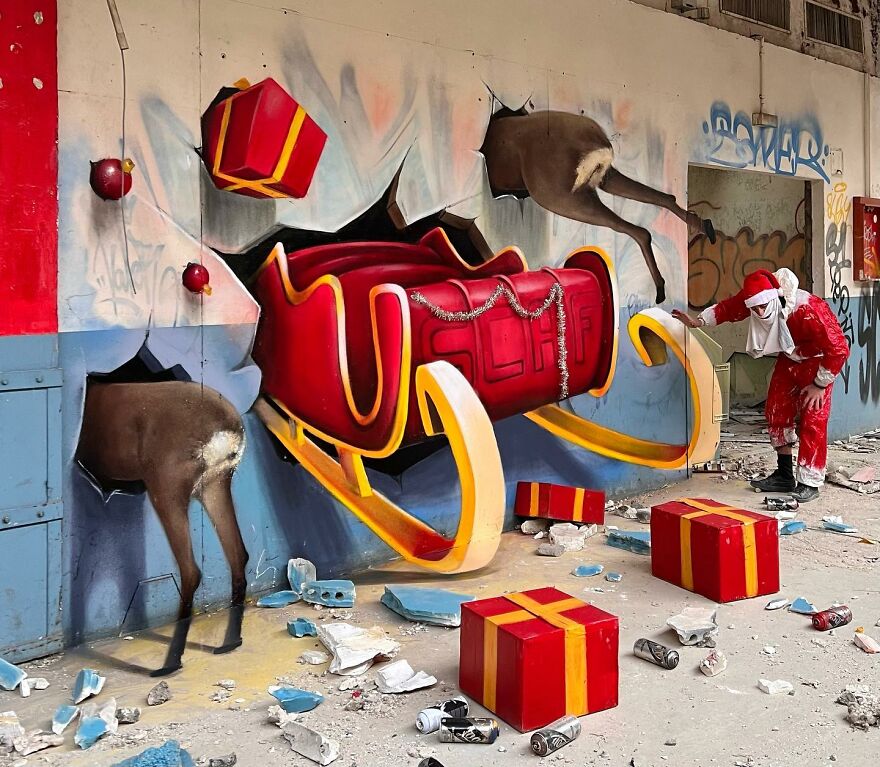 French Street Artist Paints 3D Graffiti And It’s Not For The Faint Of Heart ( New Pics)