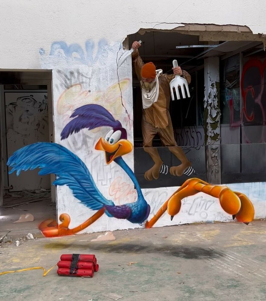 French Street Artist Paints 3D Graffiti And It’s Not For The Faint Of Heart ( New Pics)