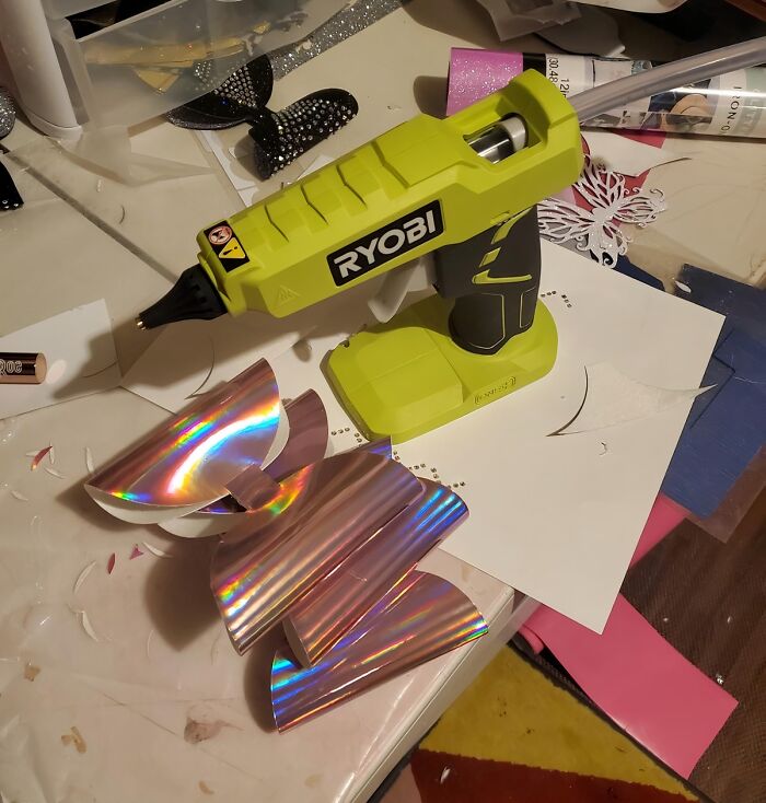 "Cordless hot glue gun. Amazing how much more I use it than the corded ones. Very convenient. Ryobi works, there may be others." - bizengineer