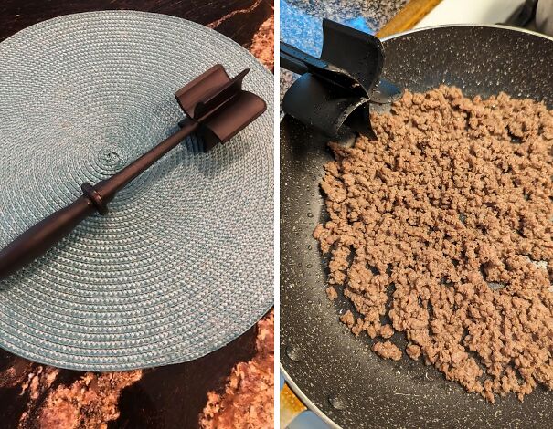 This Chopper For Ground Beef Is The Kitchen Sidekick That'll Make Taco Tuesdays A Whole Lot Easier (And Less Messy). Say Adios To Hand-Mixing Mush And Hello To Perfectly Crumbled Ground Beef In Seconds!