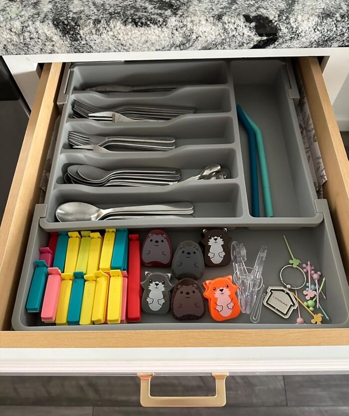 This Lifewit Silverware Drawer Organizer Is The Marie Kondo Of Your Cutlery Drawer, Transforming Chaotic Jumbles Of Forks And Spoons Into A Beautifully Organized Symphony Of Silverware