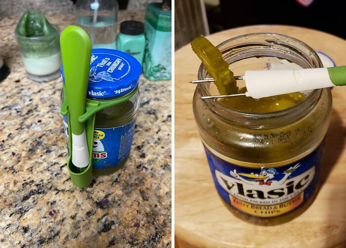 A Jar Condiment Fork Is The Pickle-Retrieving Sidekick Your Fridge Has Been Missing, Making Snack Time A Whole Lot Less Messy (And A Lot More Fun)