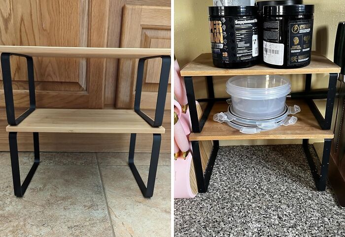 This Cabinet Organizer Shelf Is The Space-Saving Superhero Your Kitchen Needs, Turning Those Cluttered Cabinets Into A Storage Haven