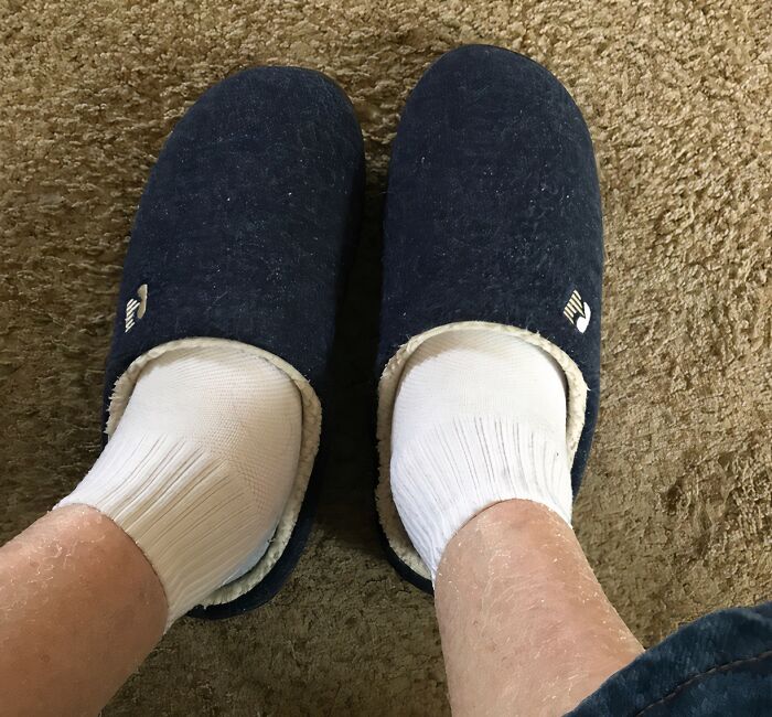 "Good slippers (gift from girlfriend). Take your shoes off when you get in, and switch to some Rockdove memory foam slippers. Cleaner floor, comfy feet at all times. Best of all, they can go in the washer-dryer! You'll never look back." - Freerangephoenix