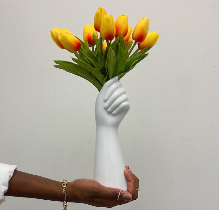 Your Flowers Will Be Blooming With Personality Thanks To This Artistic And Functional Hand Vase