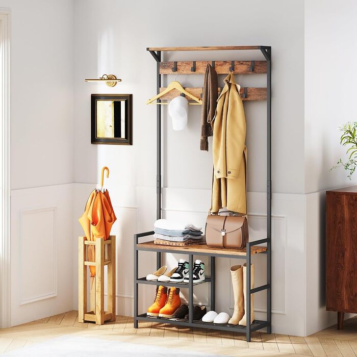 This Coat Rack Shoe Bench Is The Organizational MVP Of Your Entryway, Tackling Clutter And Creating A Welcoming Space For Guests