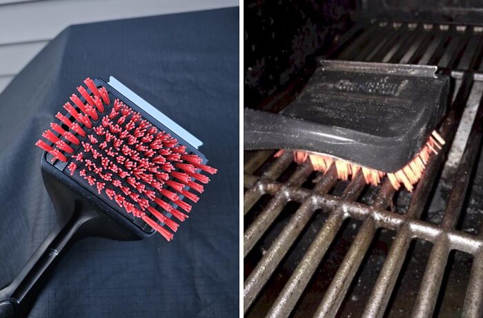 This Char-Broil Safer Replaceable Head Nylon Bristle Grill Brush Is The Grill-Cleaning Champion, Tackling Tough Grime Without The Worry Of Stray Bristles Ending Up In Your Burger