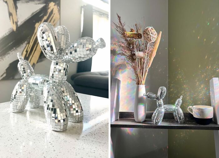 This Disco Balloon Dog Statue Is A Groovy Blast From The Past, Bringing A Touch Of Studio 54 Glamour To Any Room