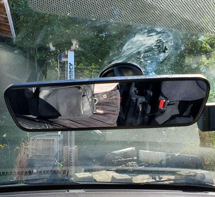 It's So Hot That My Rear-View Mirror Is Sliding Down The Windshield