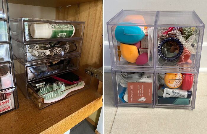 This 4 Drawer Clear Makeup Organizer Will Make Your Vanity Look Like A Beauty Boutique, Turning That Chaotic Pile Of Cosmetics Into An Instagram-Worthy Display