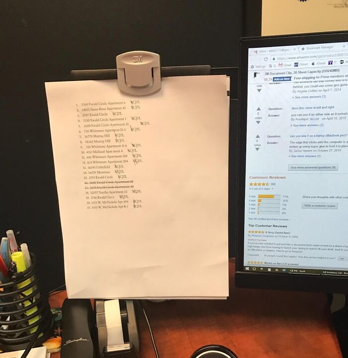 Keep Your Workstation At Eye Level With This Super Handy Monitor Mount Document Clip