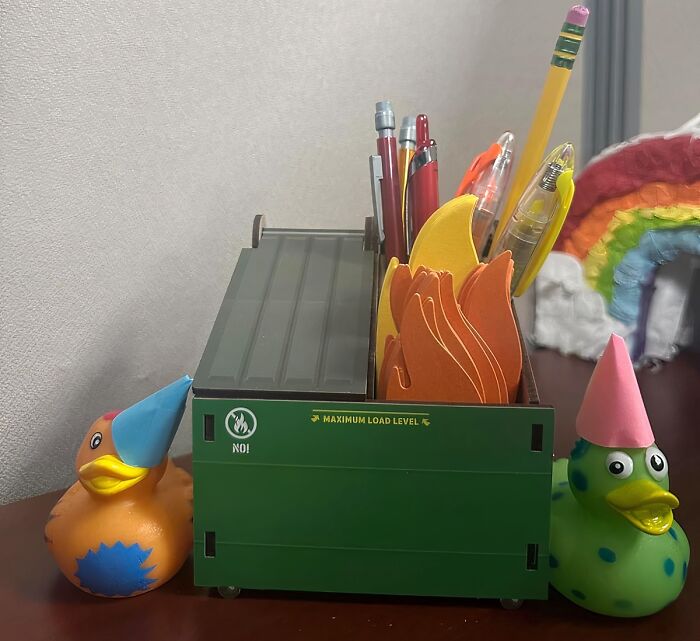 This Pencil Holder With Flame Note Cards Is The Hilarious Reminder That Even The Most Organized Desk Can Still Feel Like A Dumpster Fire Sometimes