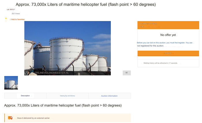 Would You Be Interested In Becoming The Proud Owner Of 73 Thousand Liters Of Helicopter Fuel :d