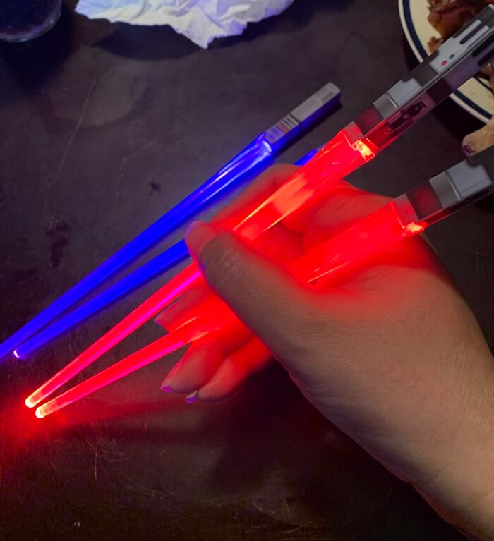 May The Forks Be With You! These Lightsaber Chopsticks Will Make Mealtime An Epic Battle Against Hunger