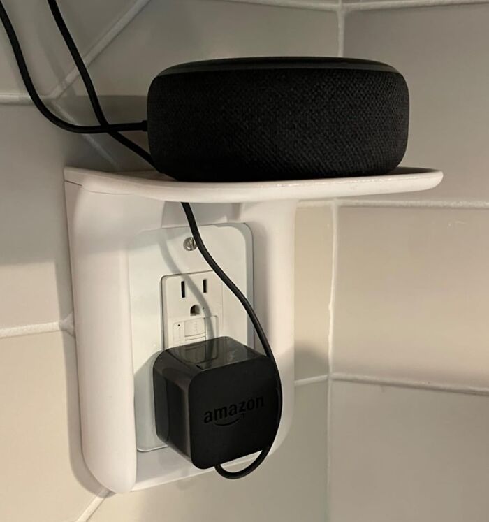 Finally, A Place For Your Alexa To Perch (And Maybe Even Sing A Little Tune). This Wali Outlet Shelf Is The Perfect Stage For Your Smart Devices