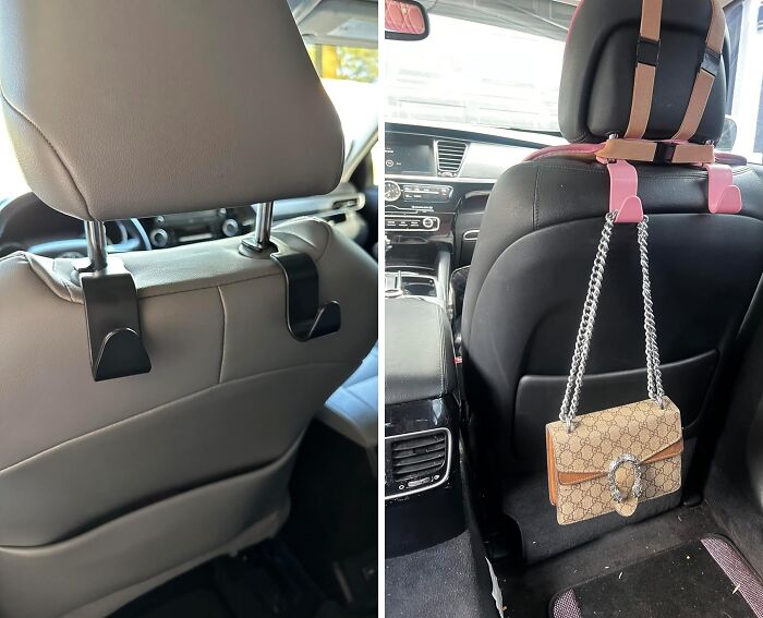  Car Seat Hooks Are The Backseat Organizers Your Messy Car Didn't Know It Needed! From Grocery Bags To Handbags, Keep Everything Tidy And Within Reach, So You Can Focus On The Road 