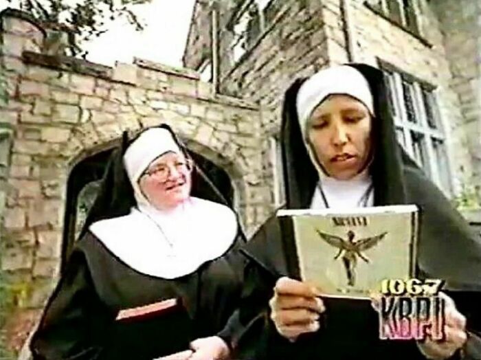 Nuns Checking Out The New Nirvana Album ‘In Utero’ In 1993