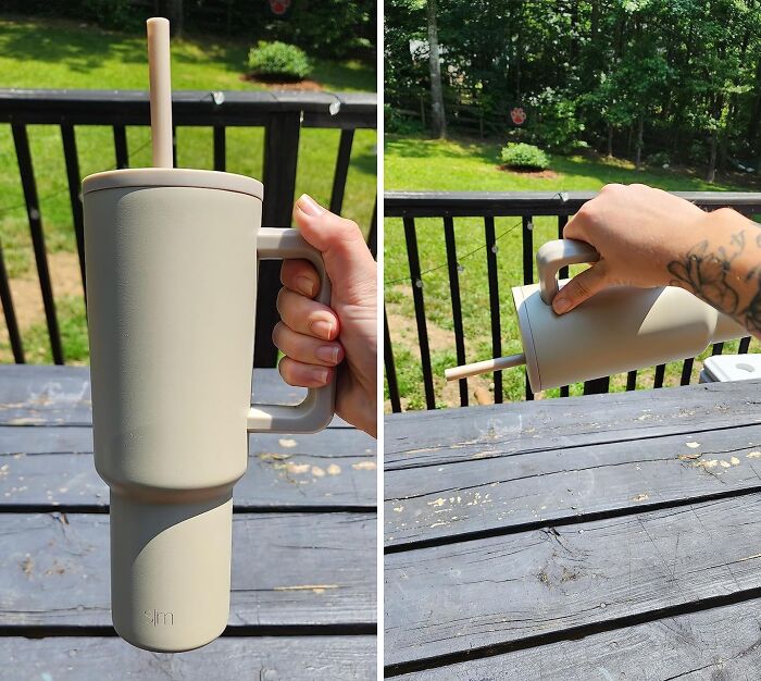 " An insulated tumbler with a straw. I’m one of those people that will consume 10x more liquids if I use a cup with a straw. I have never consumed more water in my life. (Mine’s from DavidsTea, pretty cheap!)" - Practicalshine