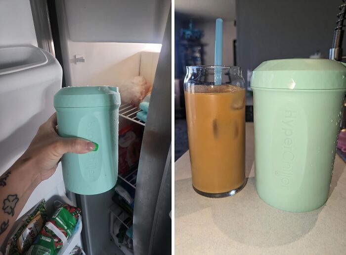 Forget Watered-Down Iced Coffee, This Patented Iced Coffee/Beverage Cooler Keeps Your Drink Chilled Without Turning It Into A Sad, Melted Mess