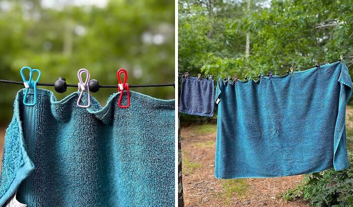 Laundry Day Doesn't Take A Vacation, But This Portable Clothesline Will Make It A Whole Lot Easier When You're Camping