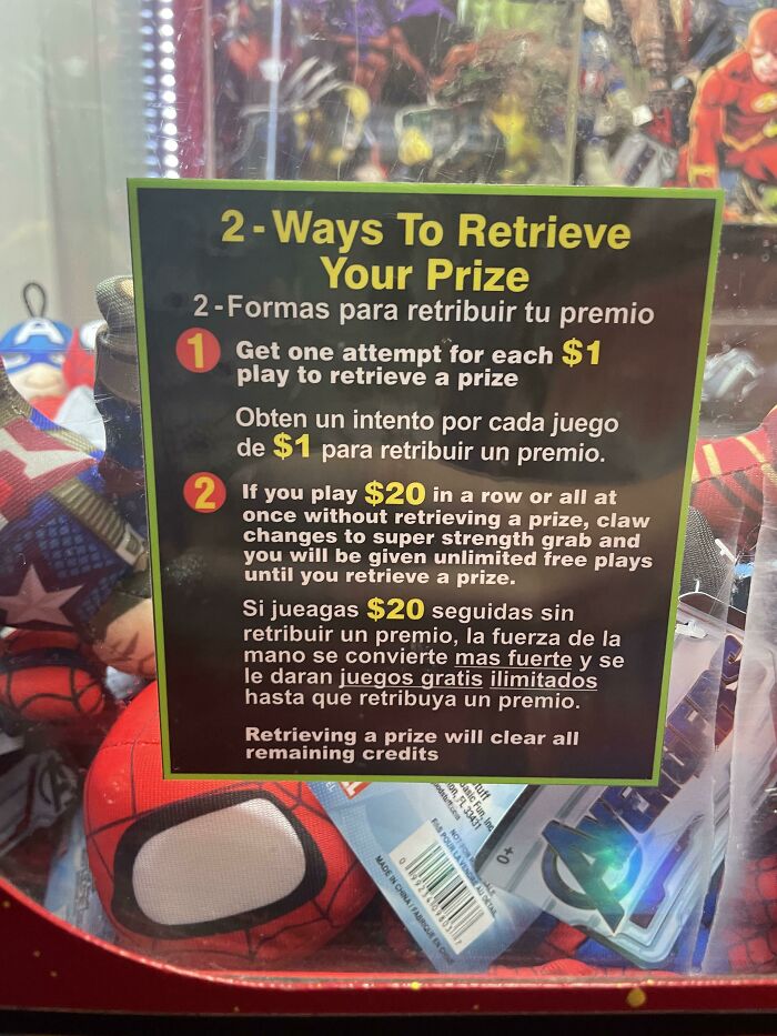 They’re Literally Admitting That The Claw Is Too Weak To Pick Up The Prizes