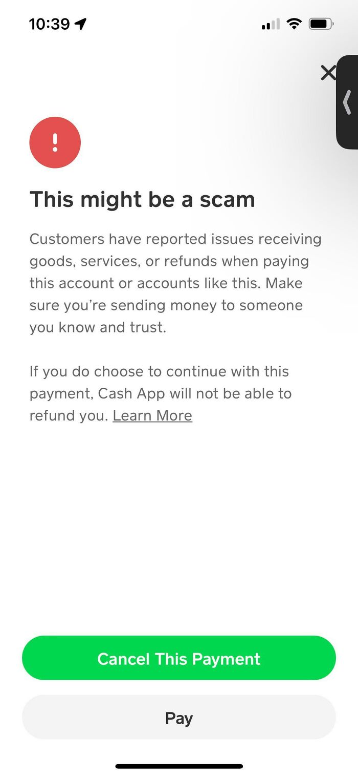 Cashapp Warning About Reported Users For Potential Scams