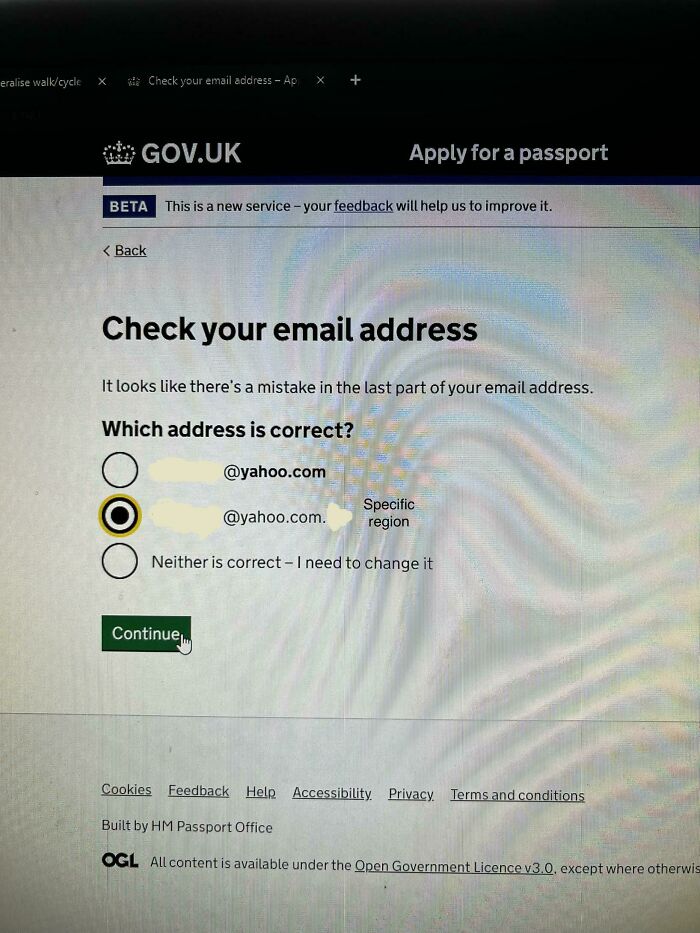 Apply For A Passport Renewal On Gov.uk And They Actively Ask If You Have A Typo In Your Email