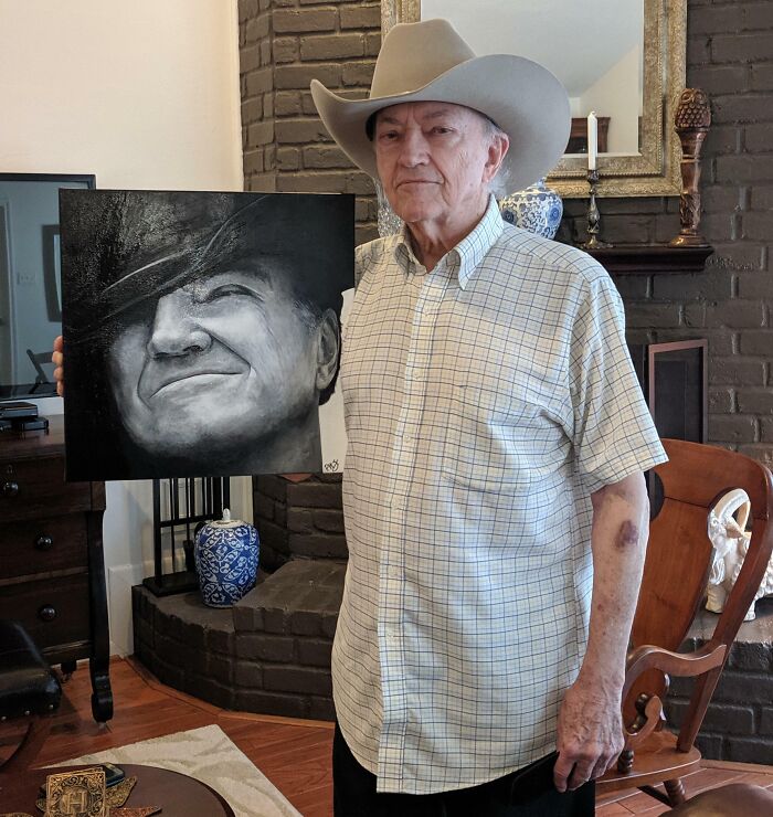 My Grandfather And The Portrait My Aunt Painted Of Him