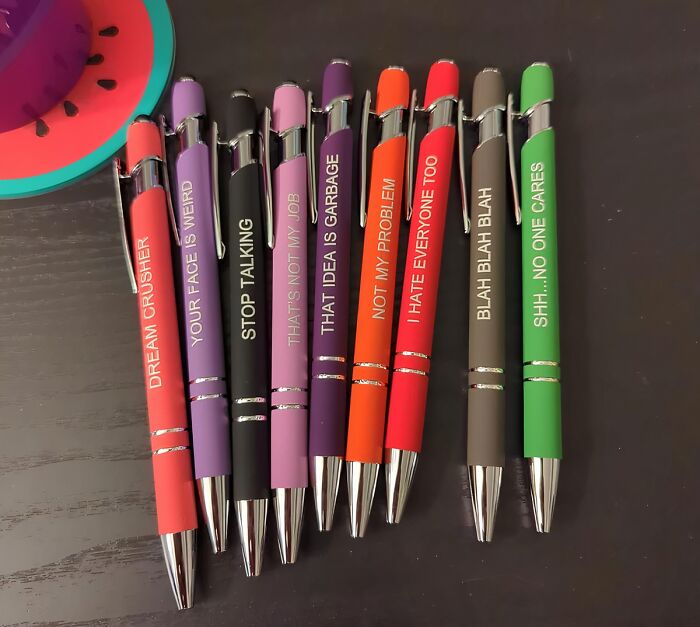 Dull Office Supplies Are A Thing Of The Past! These Sarcastic Ballpoint Pens Will Bring Some Much-Needed Humor To Your Workday