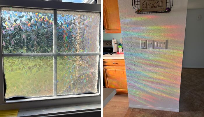 Add A Splash Of Rainbow Magic To Your Windows (And Keep Those Nosy Neighbors Guessing) With Window Privacy Film! 