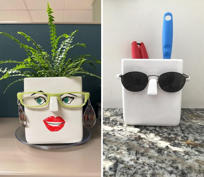 This Novelty Planter Isn't Just For Plants, It's Also The Perfect Spot To Rest Your Glasses When You Need A Break From Staring At Spreadsheets