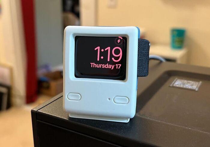 Your Apple Watch Deserves A Retro-Chic Throne, And This Apple Watch Stand Delivers Major 80s Vibe