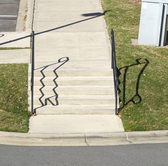 Two Identical Handrails With Completely Different Shadows